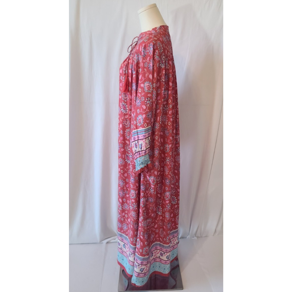 Sold! Natural Life Dara Floral Tassel Kaftan Flowy Boho Maxi Dress Small - Picture 5 of 6